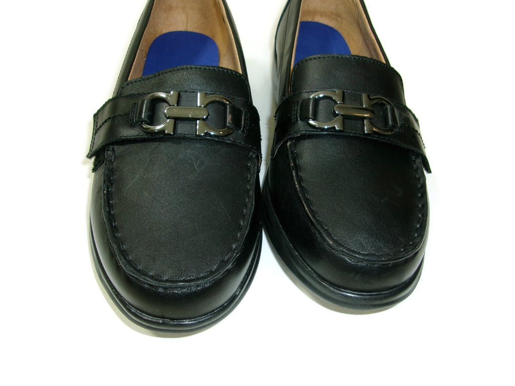 Dr. Comfort Womens Black Leather Mallory Diabetic Foot Comfort Shoes Size 9.5 W