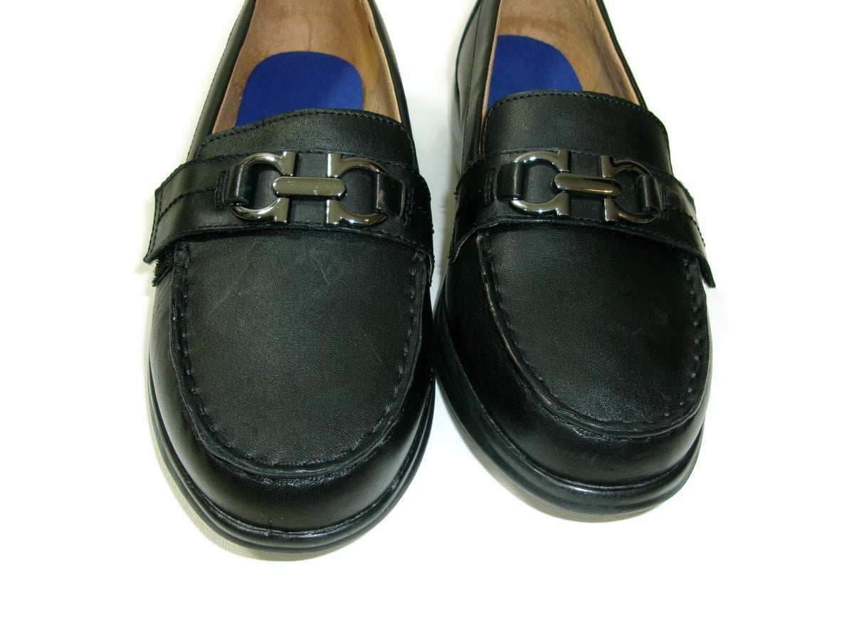 Dr. Comfort Womens Black Leather Mallory Diabetic Foot Comfort Shoes Size 9.5 W