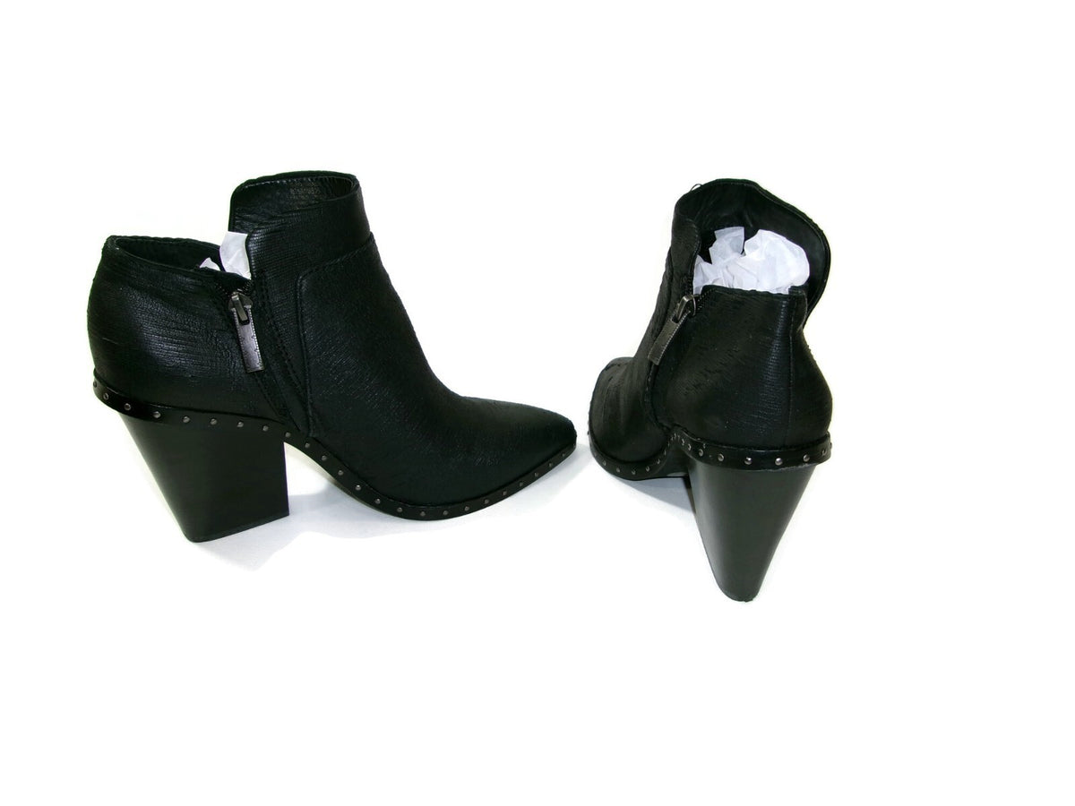 Mercer Edit Womens Road Rage Studded Black Leather Boots Booties Shoes Size 8.5