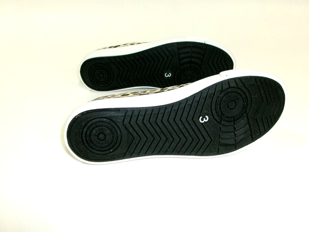 New Girls L & D MEMORY Foam Cheetah Leopard Print  CANVAS SLIP ON Shoes Size 3 M