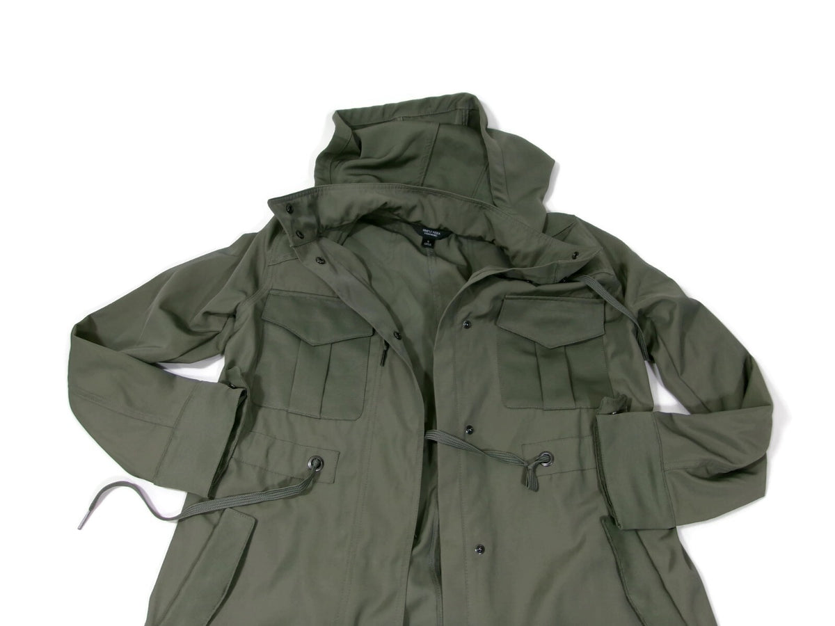 Simply Vera Womens Olive Green Hooded  Utility Military Jacket Size S Small