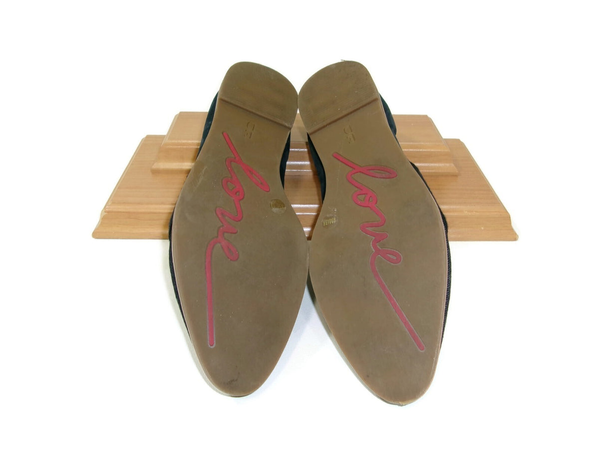 ED Ellen Degeneres Karlin Suede & denim Textile Flats Blue  Womens Shoes Size 8