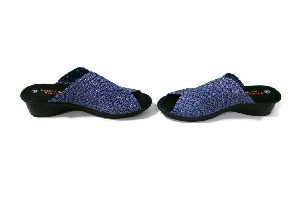 Bernie Mev Womens Shoes size 7 US EU 38 Elastic Blue Woven Slip Ons Comfy