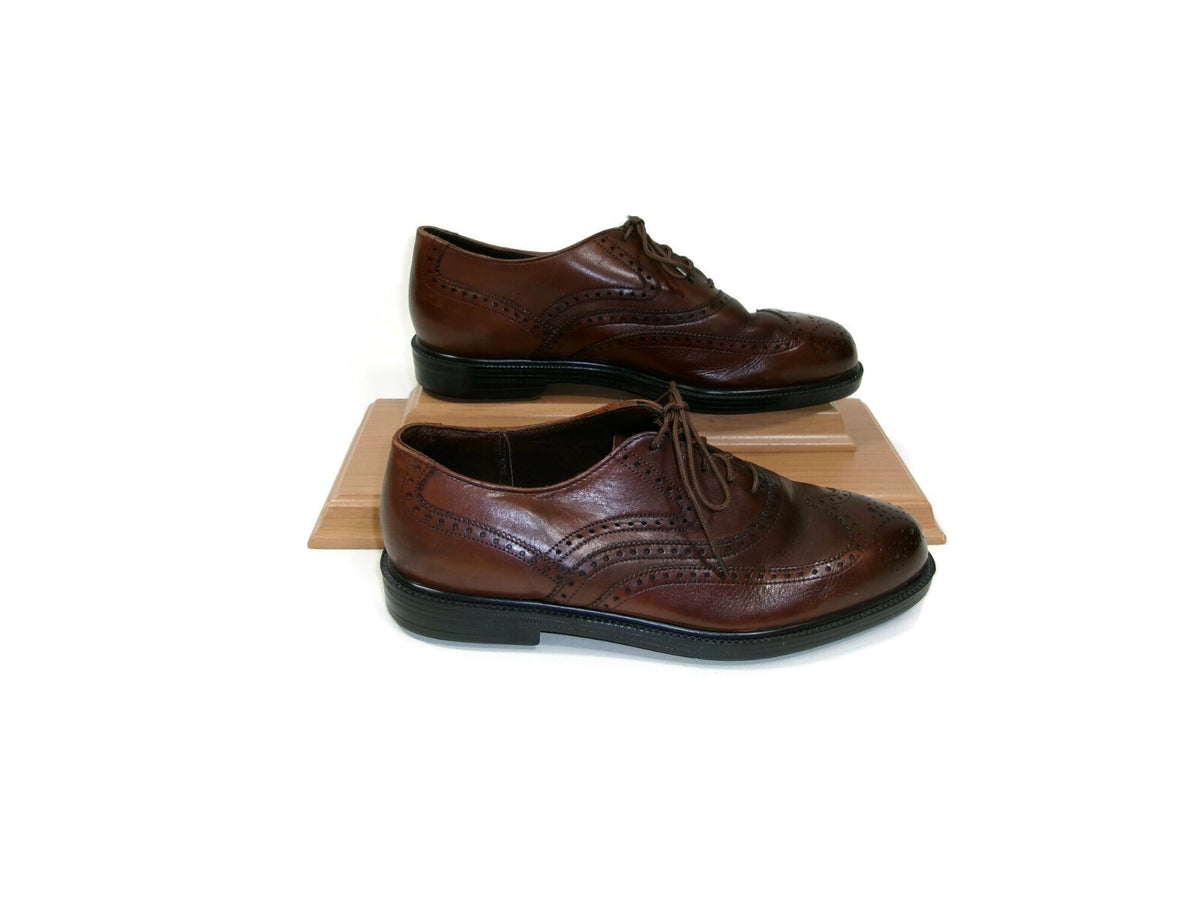 Hush Puppies Bounce Mens Brown Leather Wingtip Oxfords Dress Shoes Size 7 M