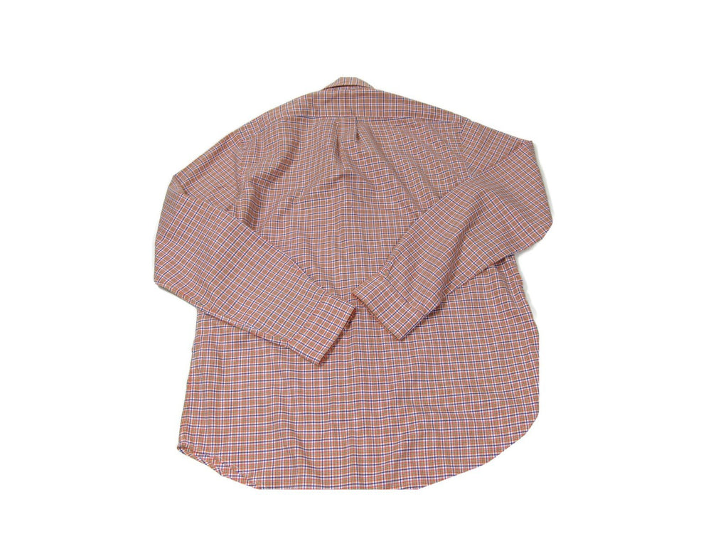 Ralph Lauren Boy's Size Medium Plaid Shirt Orange Button Down Long Sleeve