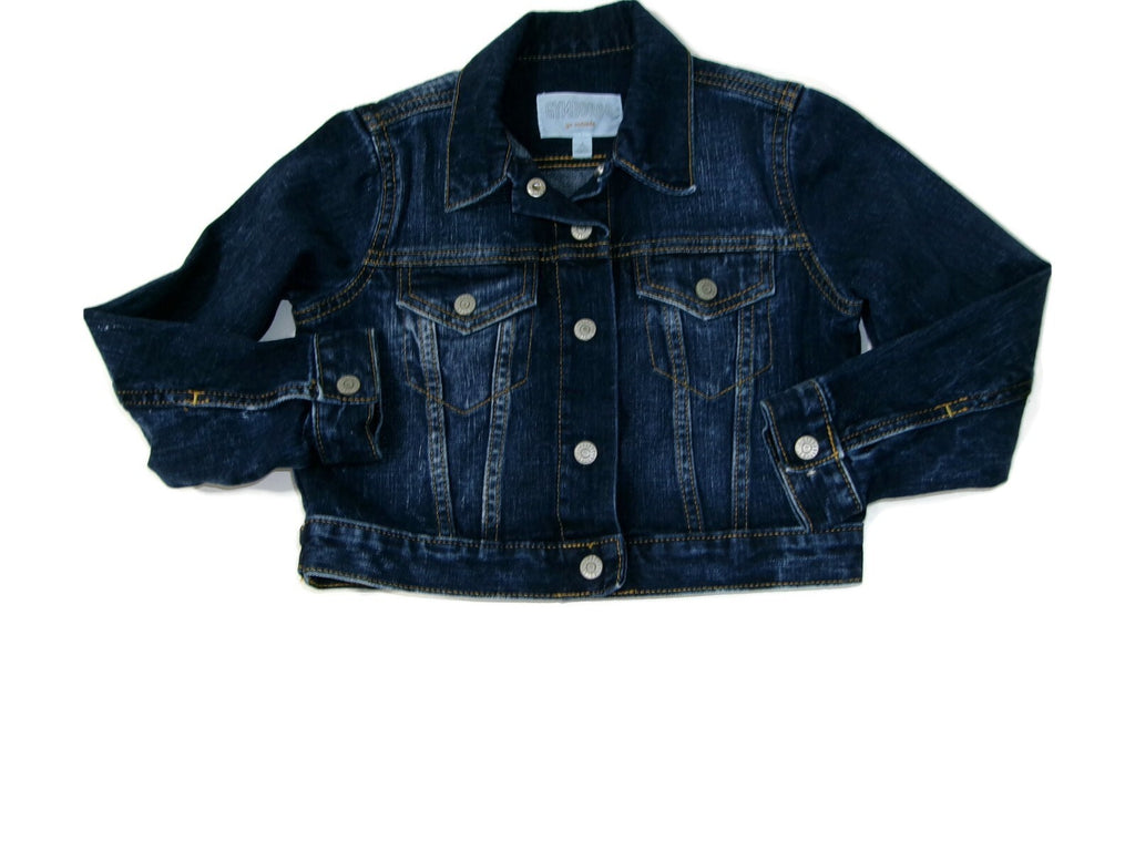 Gymboree Go Outside Boys Girl Unisex Size S 5-6  Denim Jean Distressed Jacket