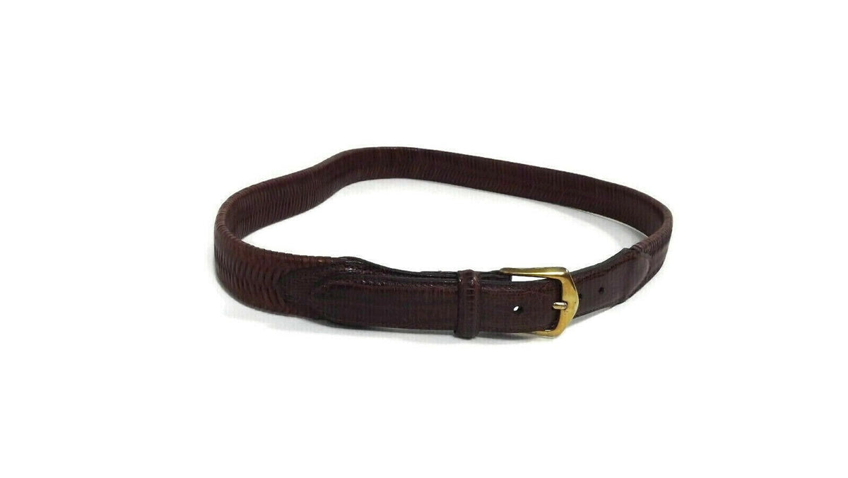 RED HEAD Quality Brown Tan Full Grain Leather Belt Size 38 Braided Croc Tips
