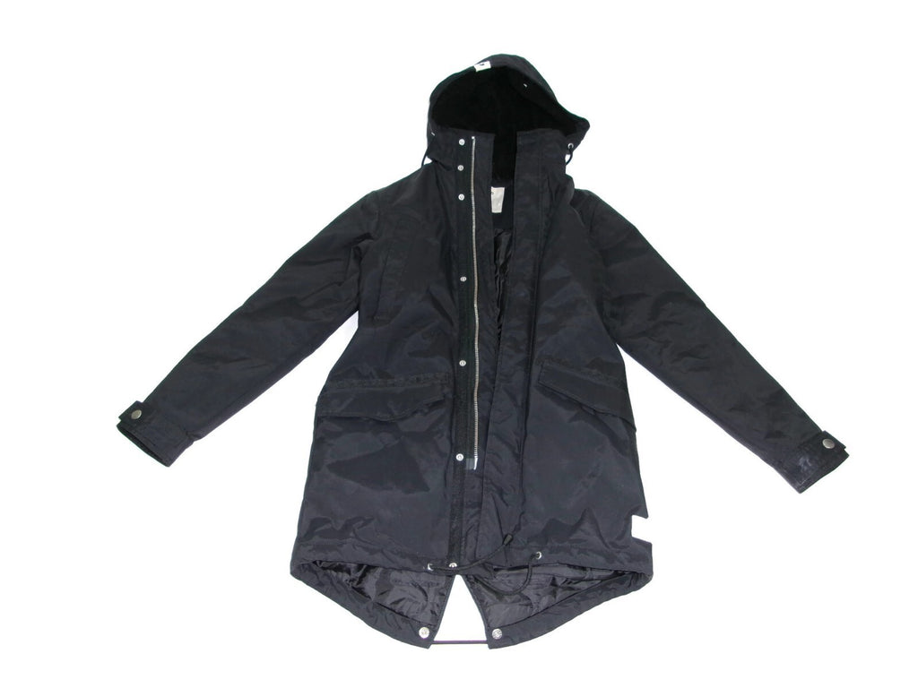 Mens Wemoto Finley Parka Coat Jacket  Black Nylon  Lined  Hooded Size S Small