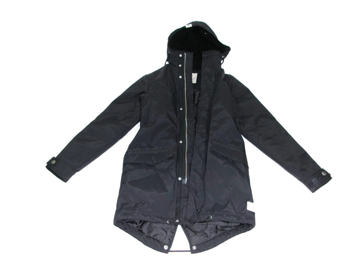 Mens Wemoto Finley Parka Coat Jacket  Black Nylon  Lined  Hooded Size S Small