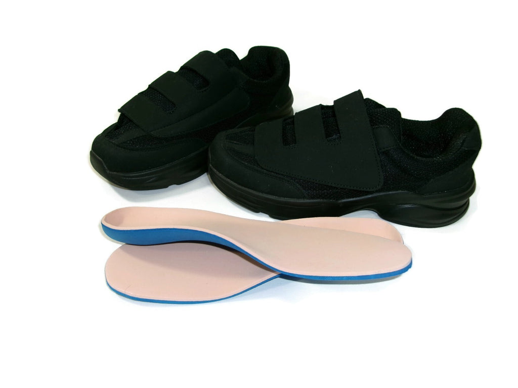 Ortho+rest Mens Diabetic Walking Shoes Size 8 Black Mesh w/ Orthotic Insert $114