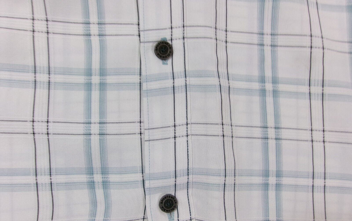 COLUMBIA Mens Sports Casual Shirt Size XL Short Sleeves Hidden Zip Front Pocket