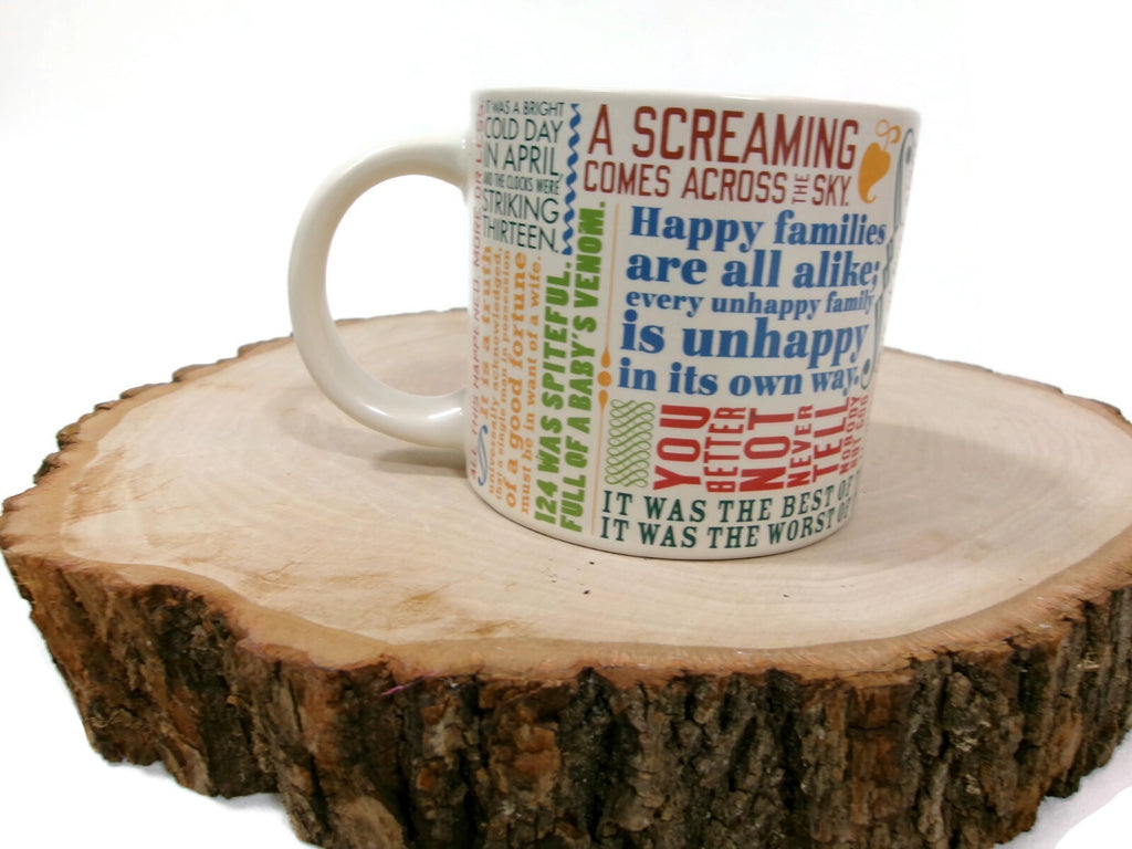 Unemployed Philosophers Guild Great Literary Openings  Coffee Tea Mug Quotes