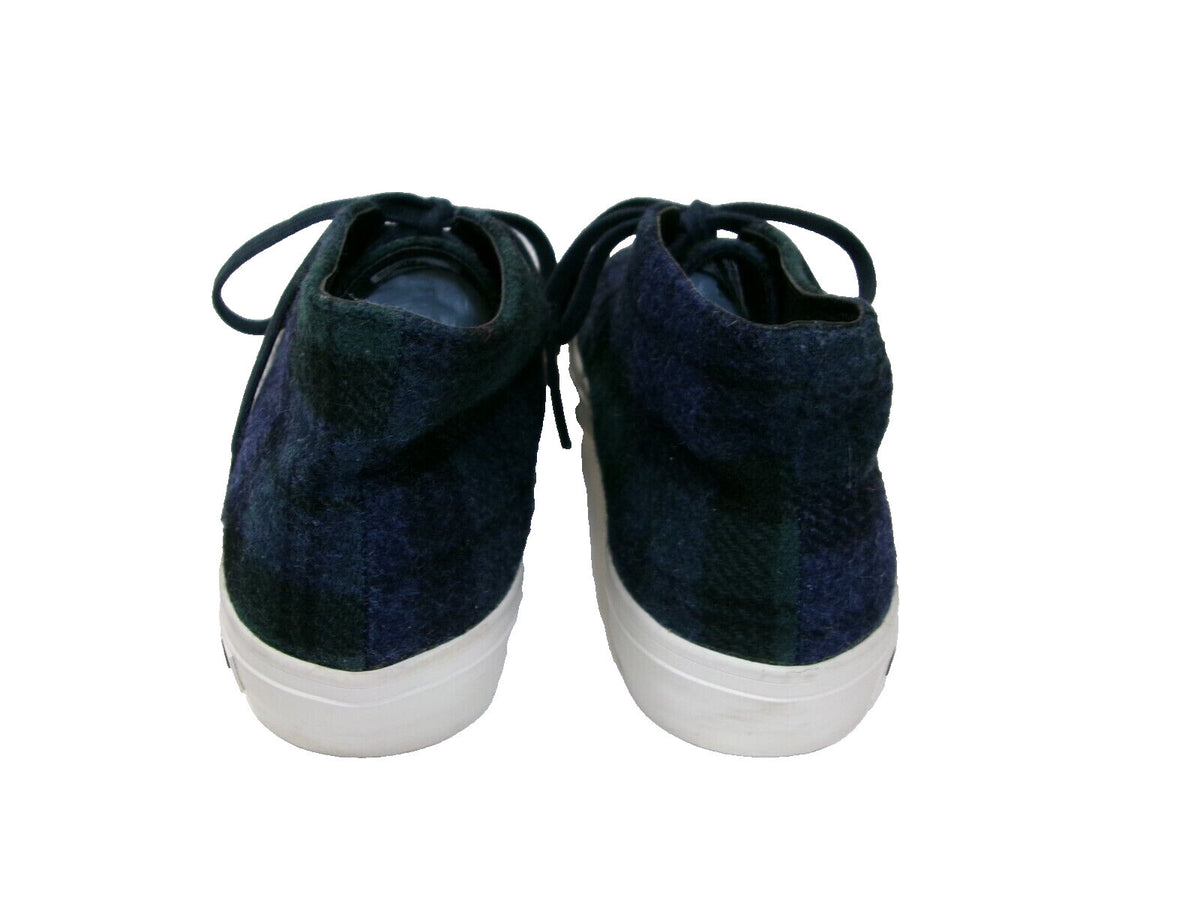 SEAVEES Classic Blue Green PLAID Wool Womens Shoes Size 8.5 M Booties Comfy CUTE