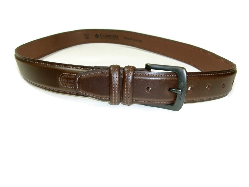 Columbia Sportswear Company Brown Genuine Leather Mens Dress Belt Size 40