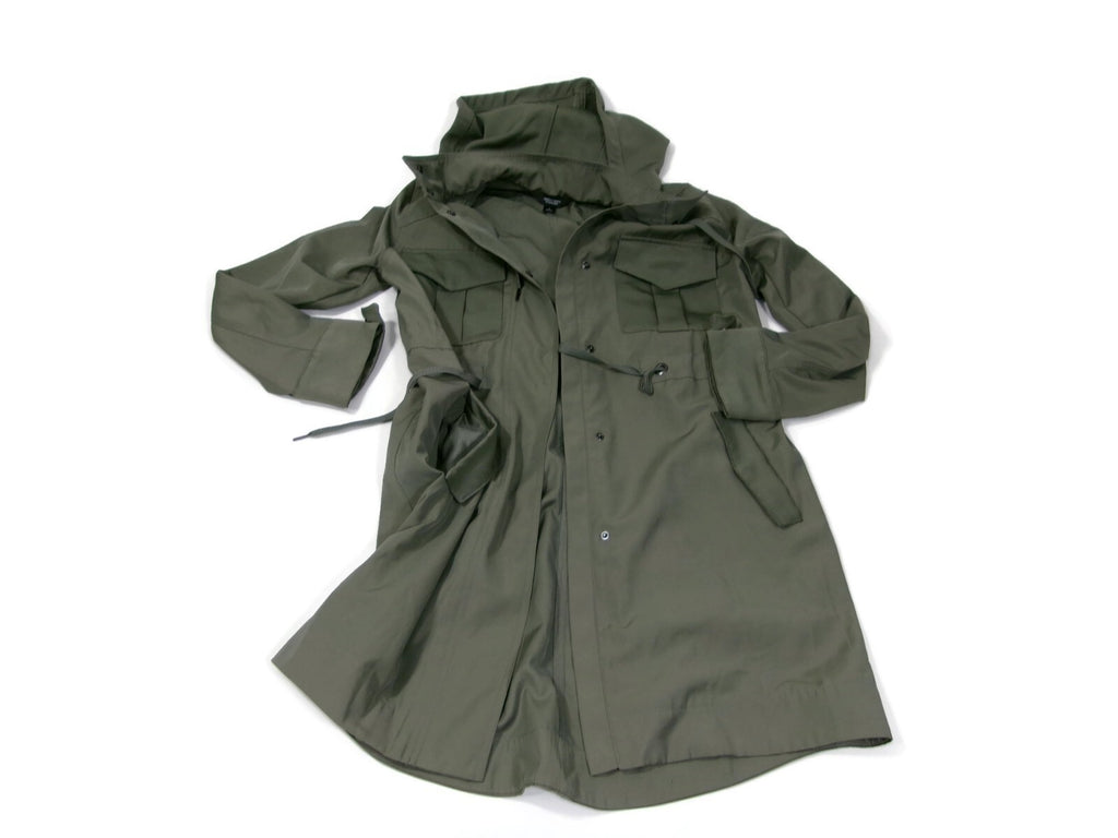 Simply Vera Womens Olive Green Hooded  Utility Military Jacket Size S Small