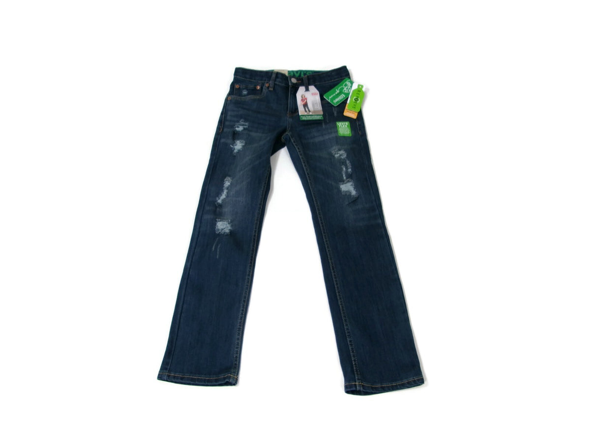 Levi Boys 511 Slim Flex Stretch Blue Jeans Pants Size 10 R   25X26 Distressed