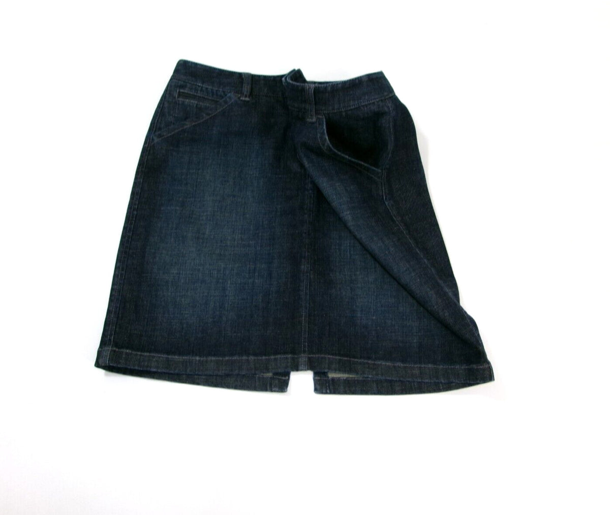 Womens ANN TAYLOR PETITES Distressed Denim Jean Skirt Size 12P 12 Petite