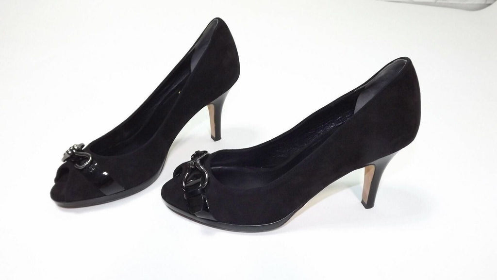 Cole Haan Air Womens Shoes Size 7 B BLACK Suede Leather Heels Pumps