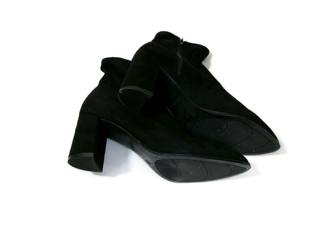 Nine West Womens Black Faux Suede Glove Ankle Boots Shoes Size 10 M Side Zip