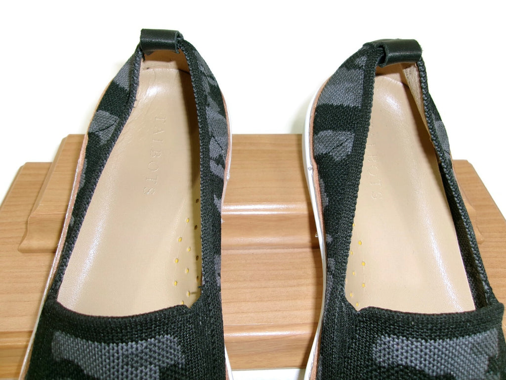 Talbots Womens Brittany Knit Black & Grey Slip On Camouflage Shoes Size 9.5 M