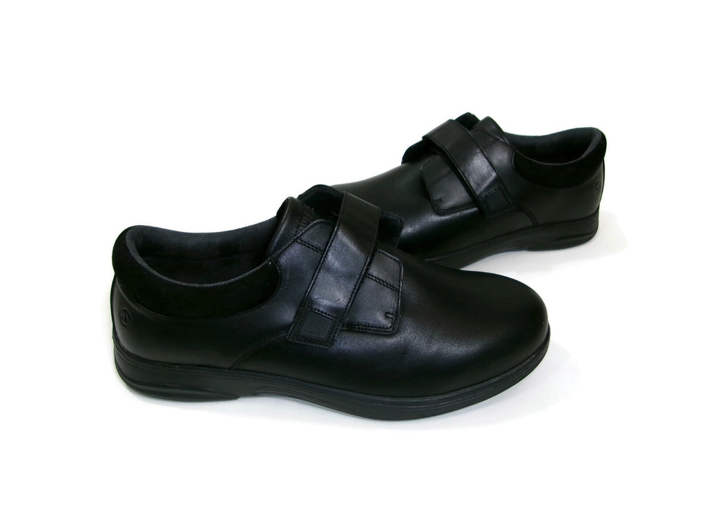 Anodyne Mens Black Leather Diabetic Shoes #66 Size 13 W Casual Comfort