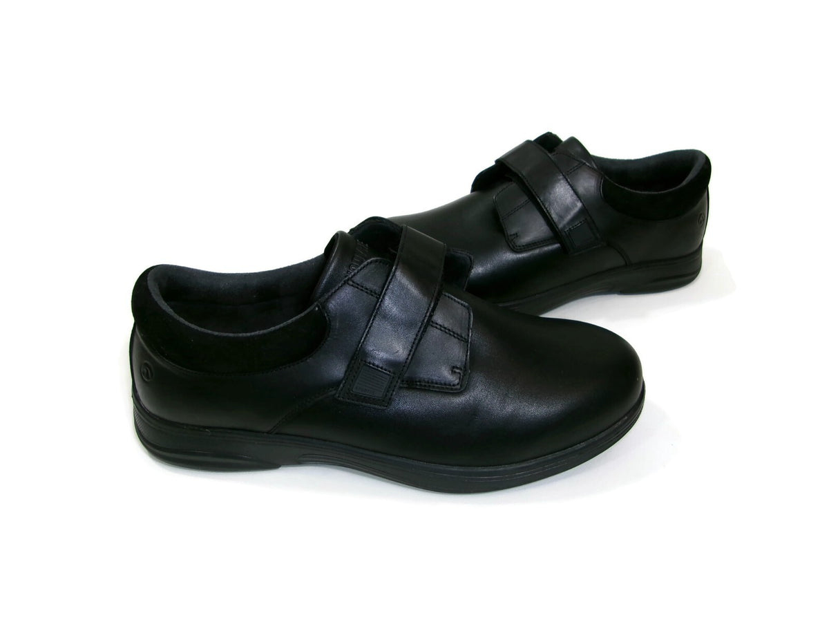 Anodyne Mens Black Leather Diabetic Shoes #66 Size 13 W Casual Comfort