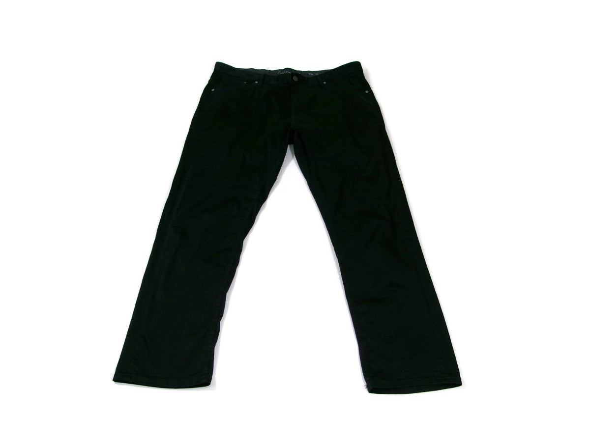 CALVIN KLEIN Mens Black Chinos Casual Pants Slim Straight Size 38 X 30