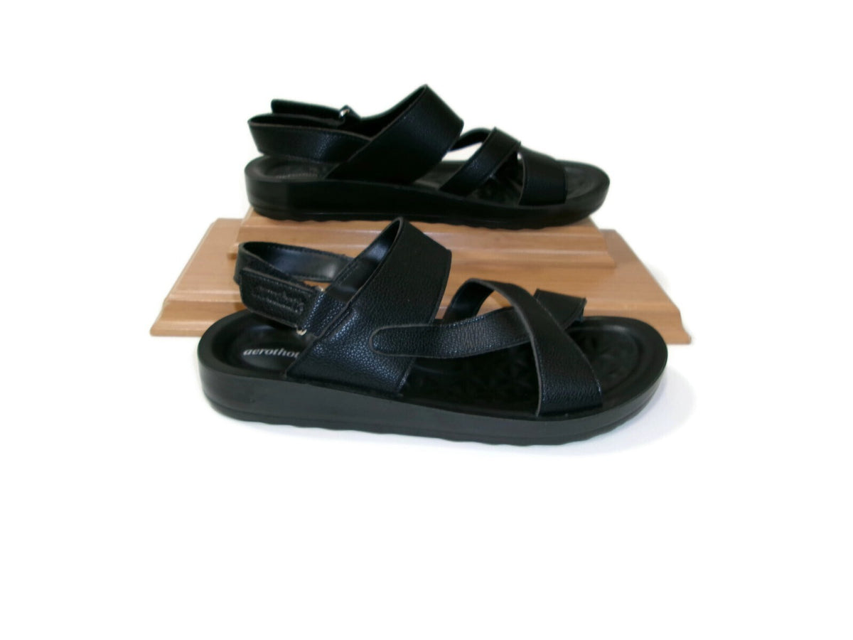 Womens AEROTHOTIC Arch Support Comfy Black Sandals Shoes Size 40 EUR 9 / 10 US