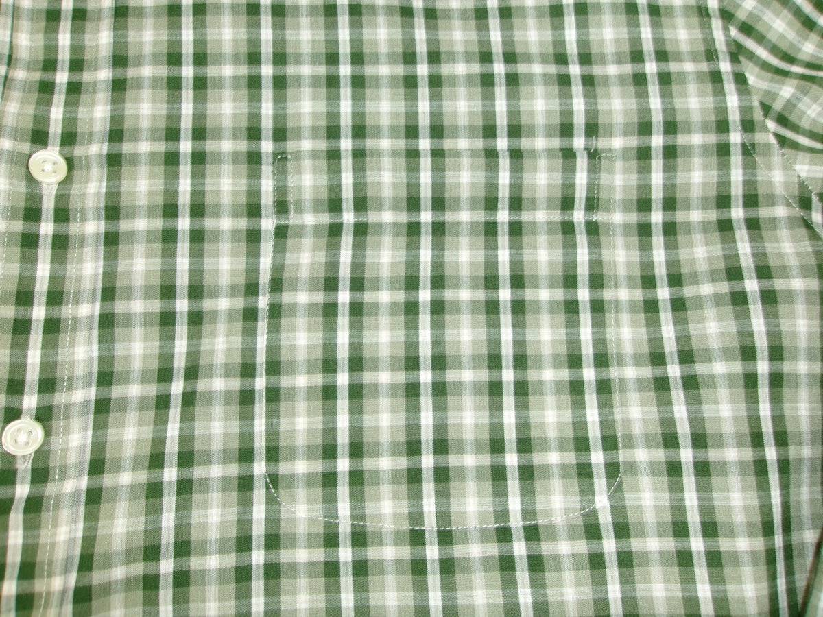 Saddlebred Mens Casual Shirt Size XXL  Green Plaid Button Down Easy Care