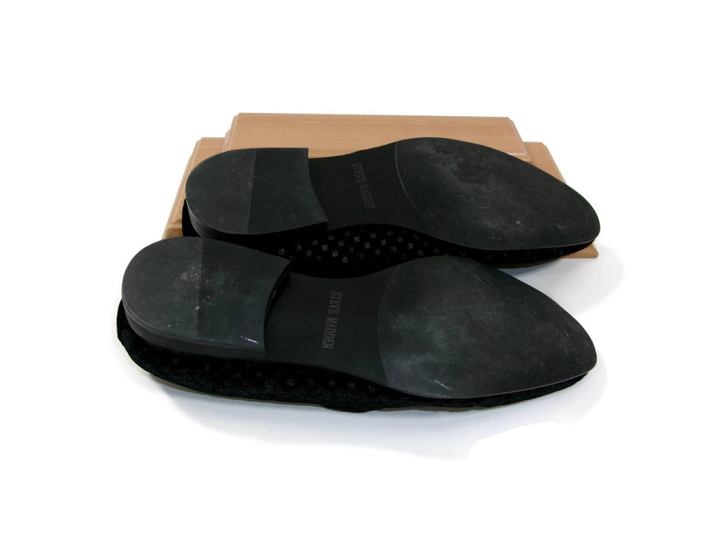 Mens Steve Madden  Black Velvet Tuxedo Jacquard Dress Shoes Size 10 M Slip Ons