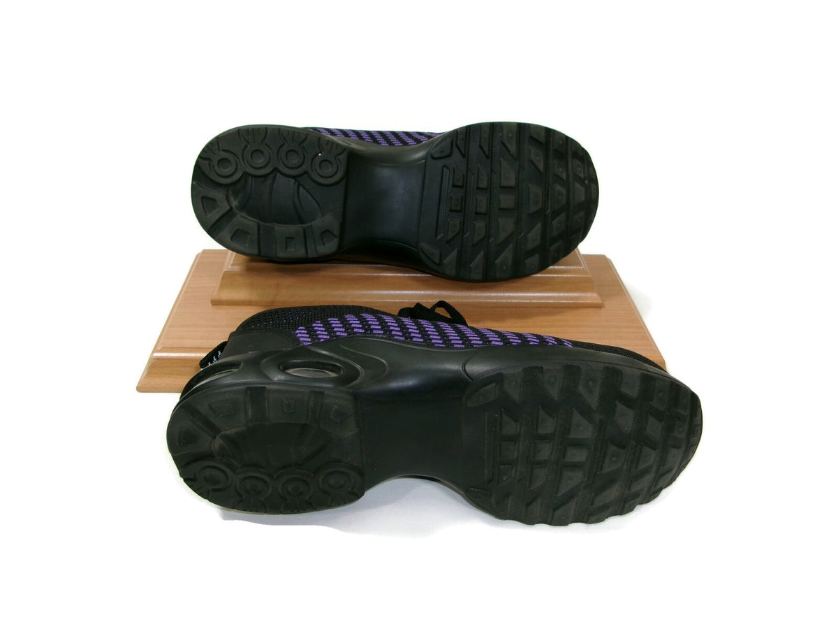 Dykhmily Womens Cushion Safety Steel Toe Work Shoes Sneakers Black Purple Size 8