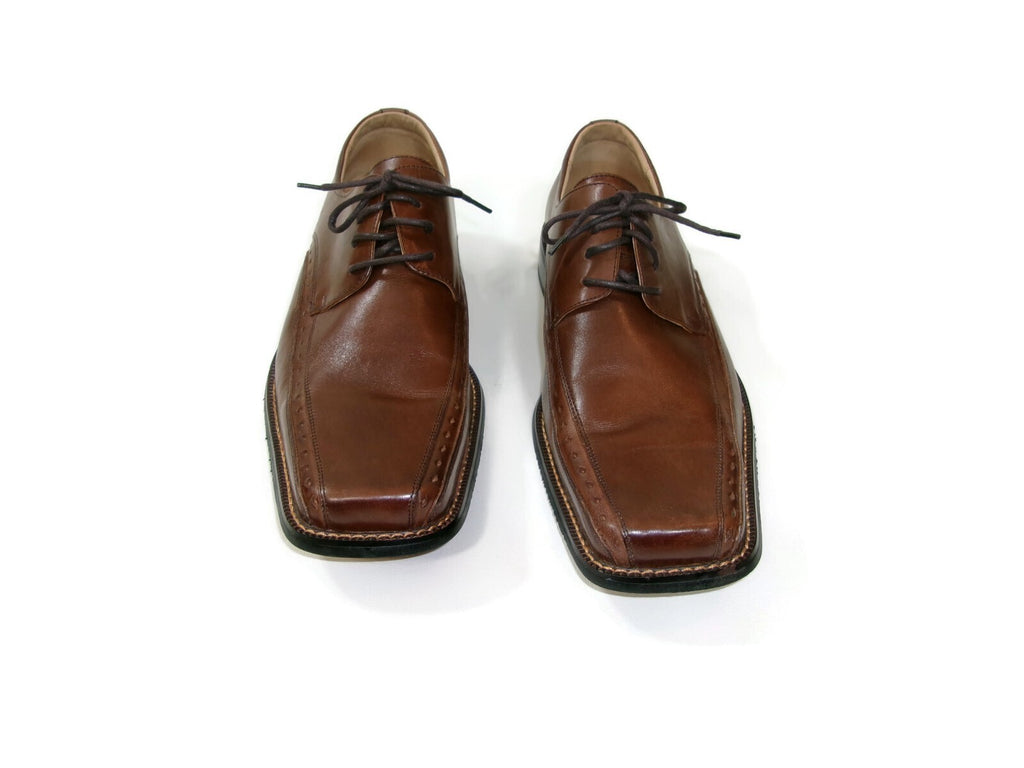 Stacy Adams Mens Tan Brown Lace Up Leather Dress or Casual Shoes Size 11 W