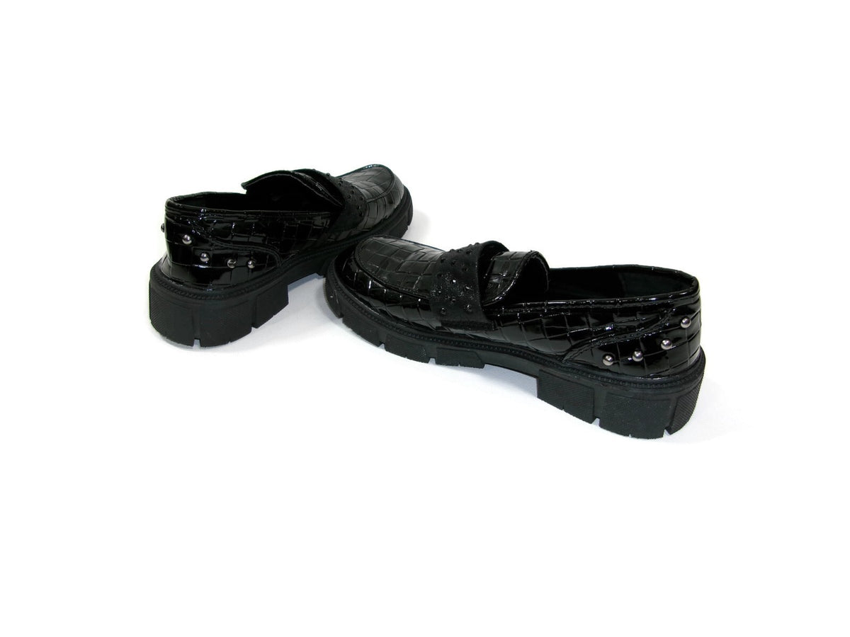 Vince Camuto Pre Teen Girls Black Patent W/Studded Band & Back Shoes Size 3 M