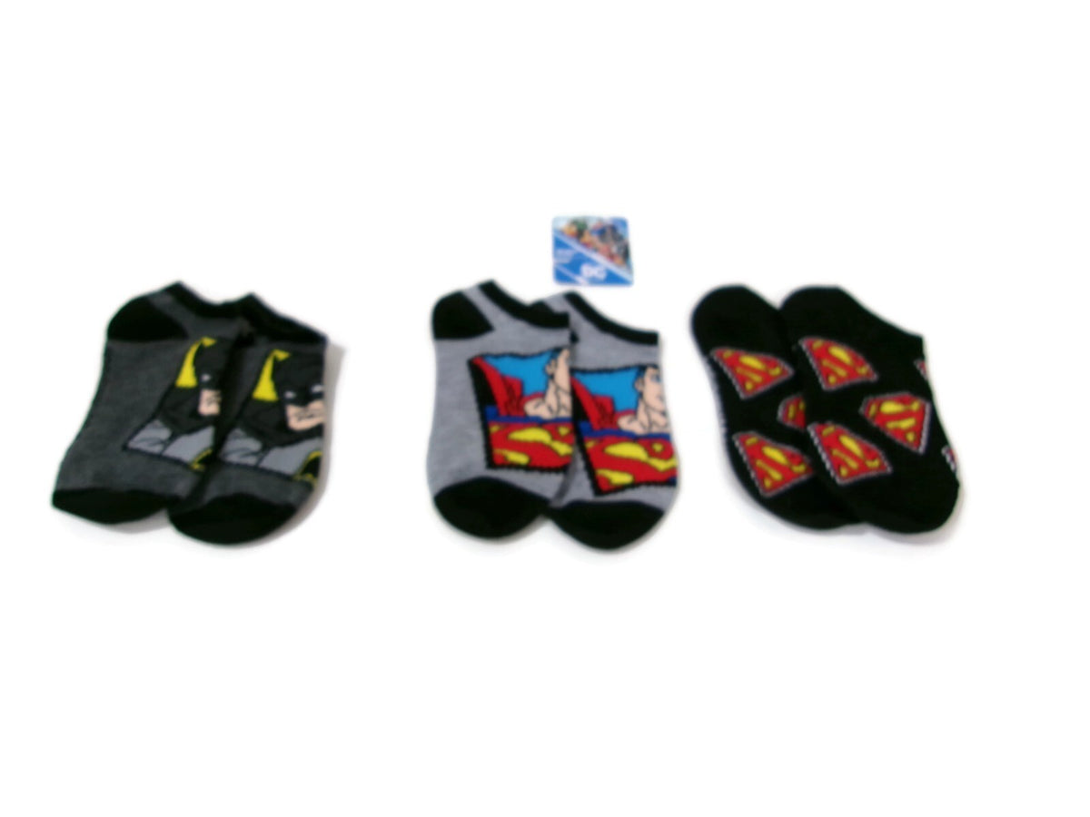 Little Boys Girls 3 Three Pair  Justice League No-Show Socks  Comics
