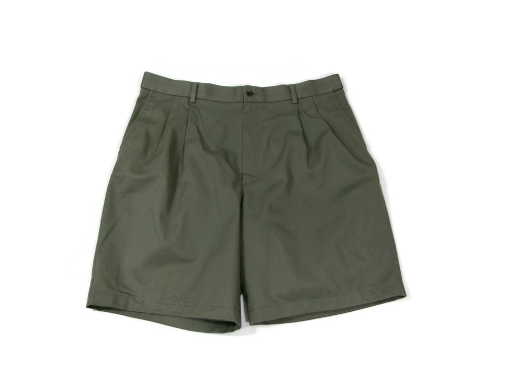 ROUND TREE & YORK Easy Care Mens Olive Green Khaki Chino Shorts Size 40