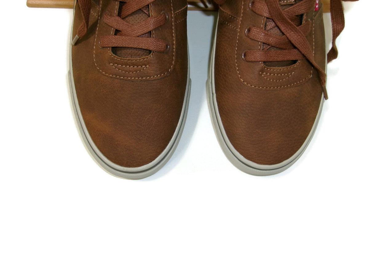 Levis Mens Miles Perforated Sneakers Shoes Size 12 Brown Tan Lace Up Comfort New