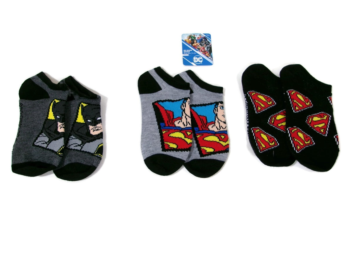 Little Boys Girls 3 Three Pair  Justice League No-Show Socks  Comics