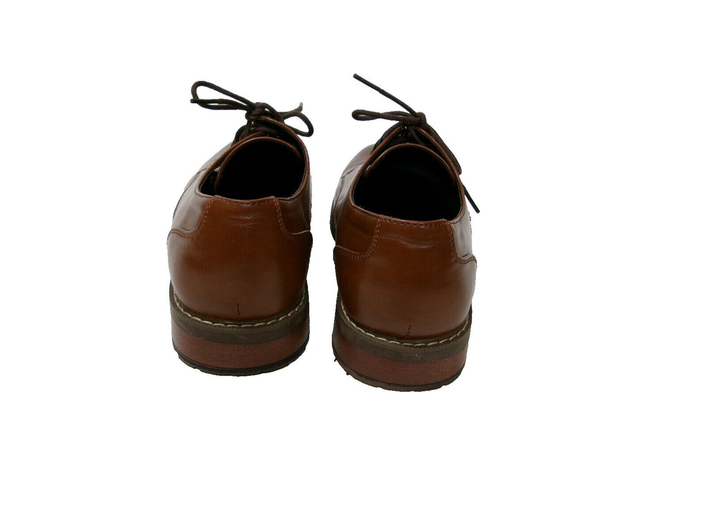 Mens Van Heusen Memory Foam Garrett Cognac Tan Oxford Dress Shoes Size 8.5 M
