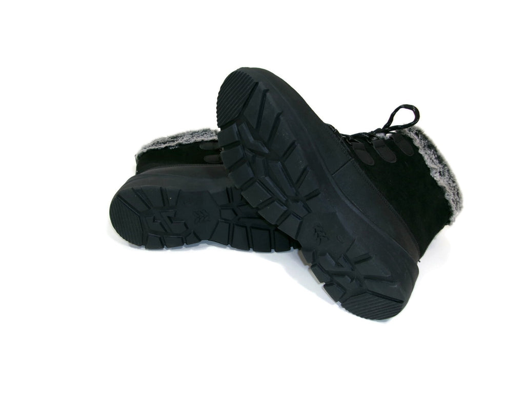 Womens  Black Suede & Warm Faux Fur Lined Winter Snow Boots Shoes Size 11 M