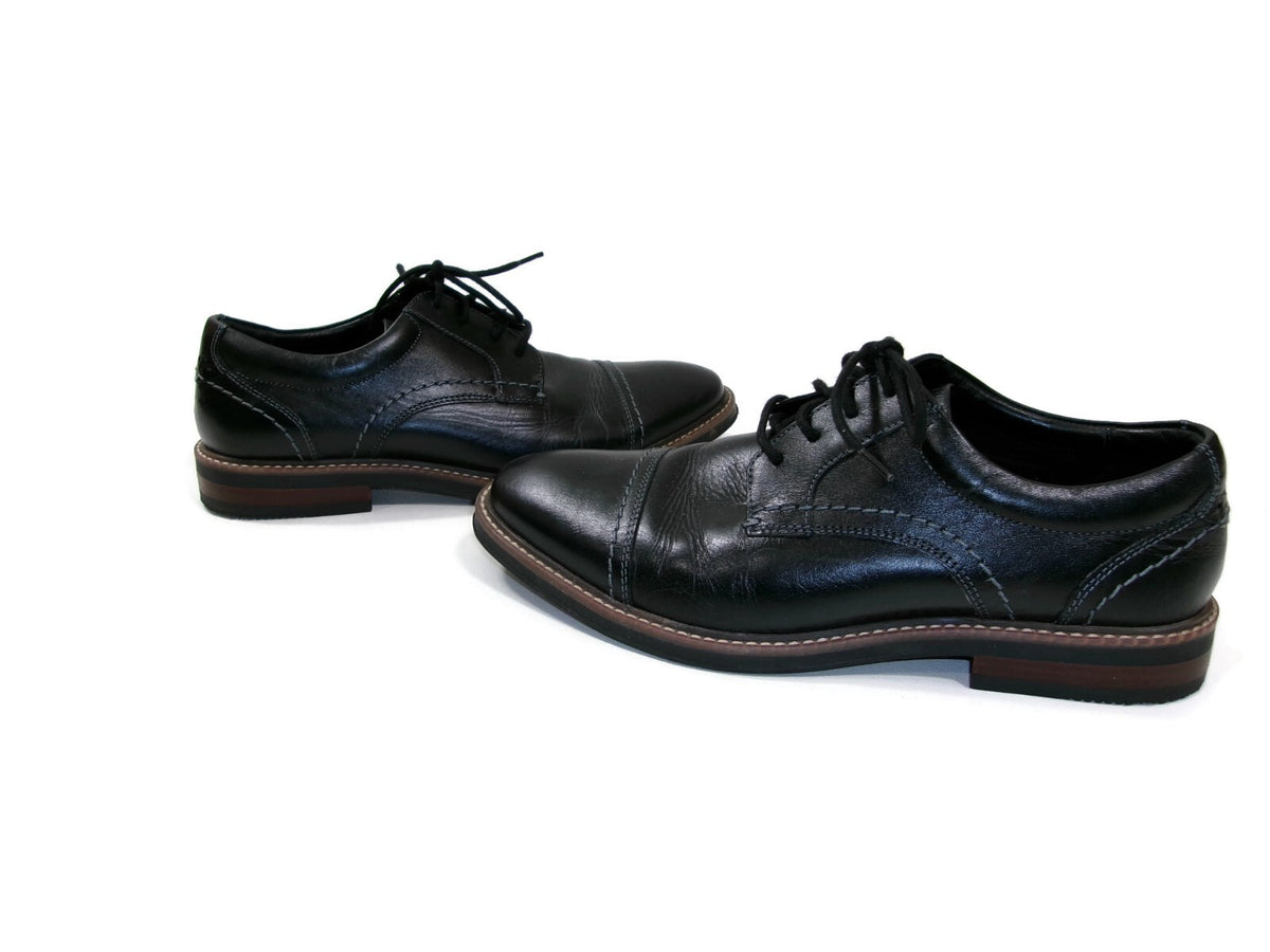 Nunn Bush Discover True Comfort Mens Black Leather Shoes Size 8M Comfort Gel