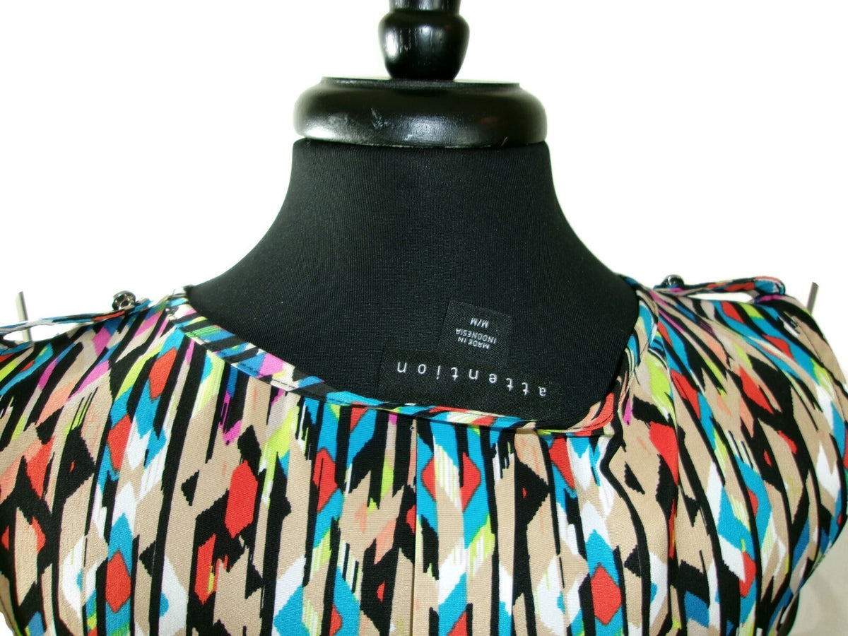 attention Womens Pretty Colorful Spring Summer Dress Size M Medium
