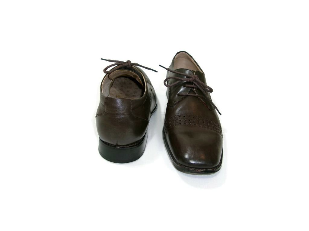 Mens STACY ADAMS Brown Leather  Lace Up Oxfords Dress Shoes Size 9 M