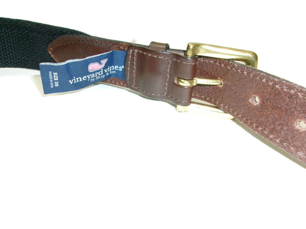 Vineyard Vines Mens Carolina Panthers Logo Team Belt Blue Size 30 Canvas Leather