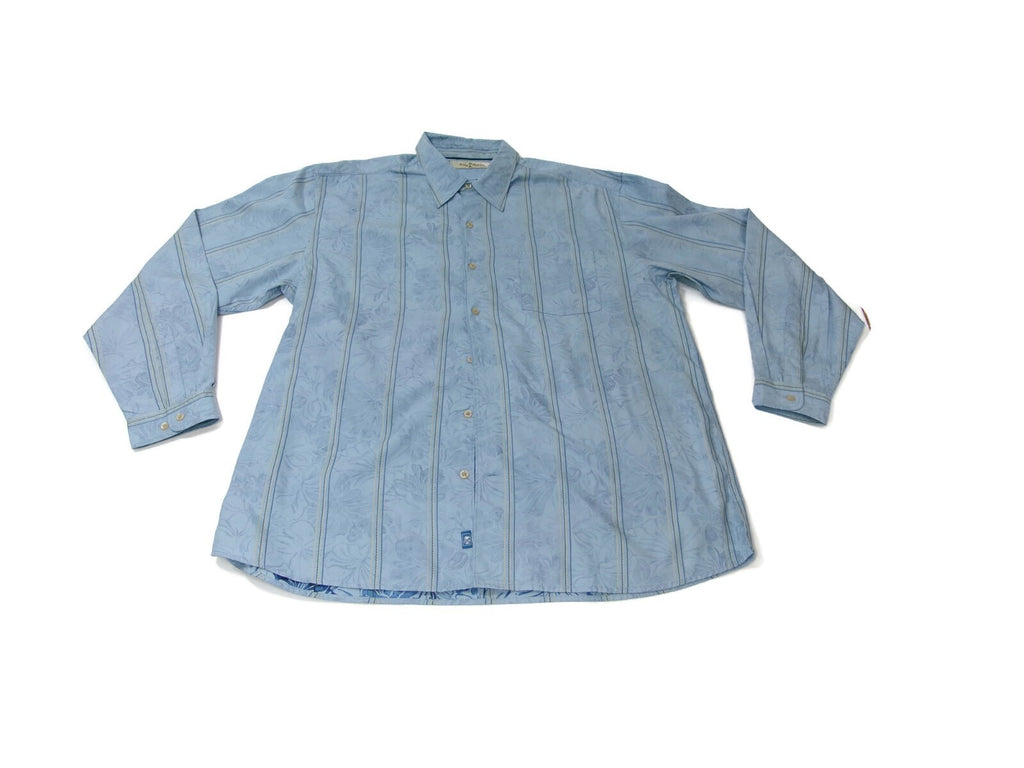Mens Tommy Bahama Silk Cotton  Blend Long Sleeve  Shirt Unique Print Size XL