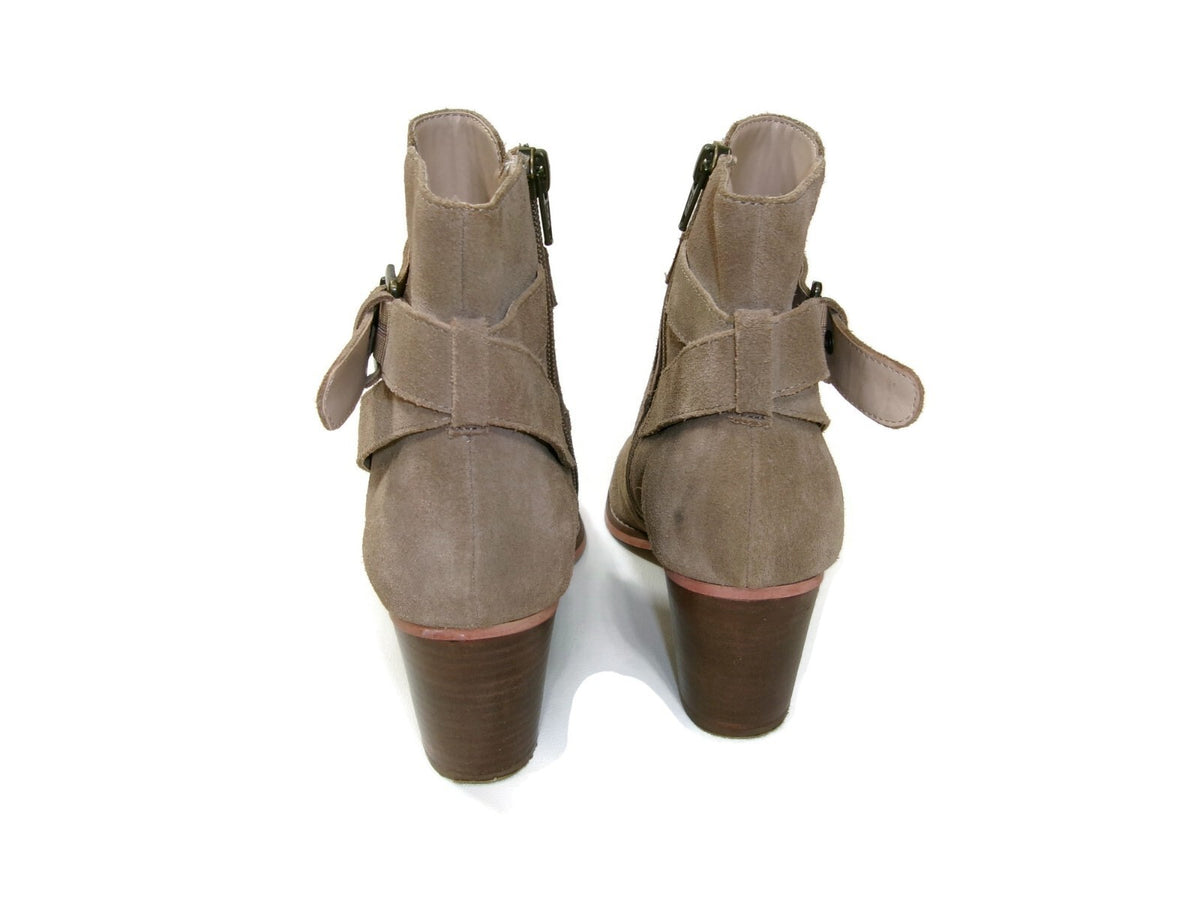 Sole/Society Womens Suede Boots Booties Shoes Size 7.5 Short Neutral Khaki Beige