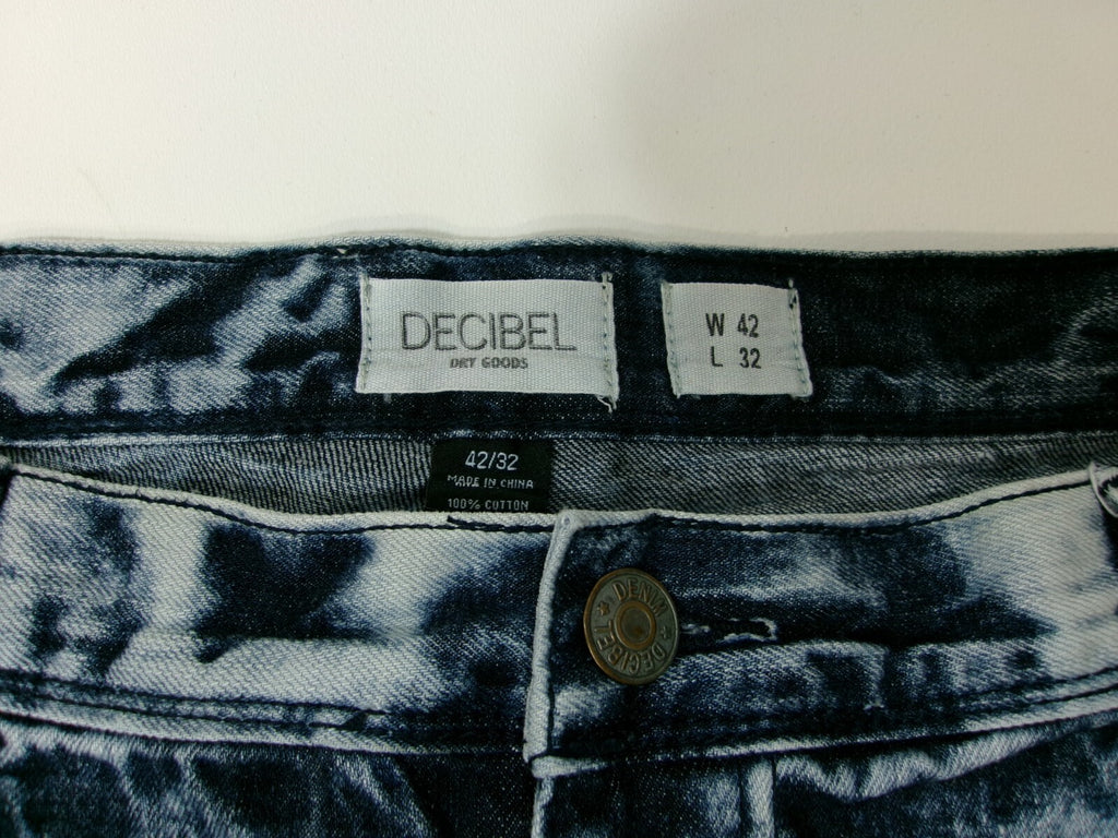 Mens Decibel Jeans Size 42X32 Bleach/Acid Wash Destroyed Relaxed Loose Vintage