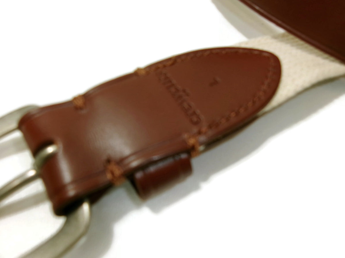 J Crew Crewcuts Kids Boys Belt Size L Large Leather Canvas w/Car Surfboard Motif