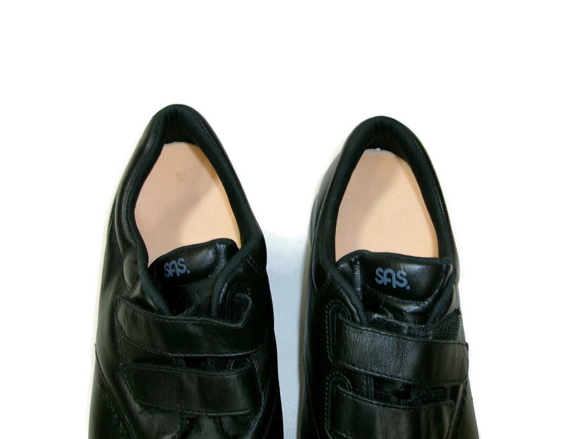 SAS  Me Too -EZ Strap Womens Walking Shoes Black Leather Size 9 WW