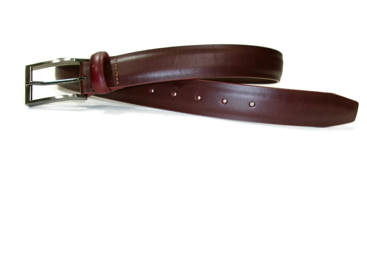 The Tie Bar Redish Burgundy Leather Mens Belt Size M Medium 43"
