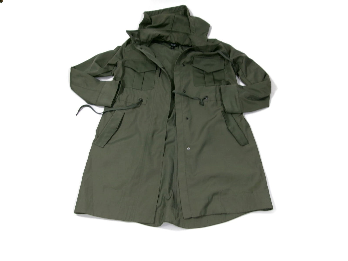 Simply Vera Womens Olive Green Hooded  Utility Military Jacket Size S Small